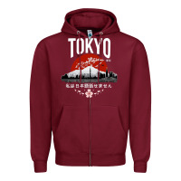 Burgundy tokyo Zipper Hoodie - artisFamous