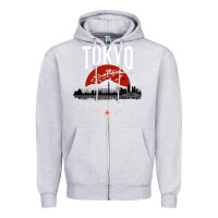 Heather Grey tokyo Zipper Hoodie - artisFamous