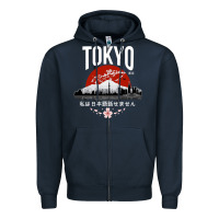 Navy tokyo Zipper Hoodie - artisFamous