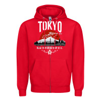 Red tokyo Zipper Hoodie - artisFamous