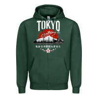 Sports Green tokyo Zipper Hoodie - artisFamous