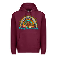 Burgundy Happy thanksgiving rainbow Premium Hoodie - Artiststas