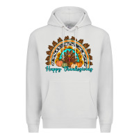 Dove Grey Happy thanksgiving rainbow Premium Hoodie - Artiststas