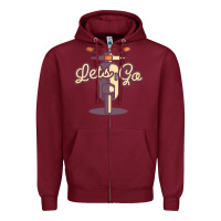 Burgundy vespa Zipper Hoodie - artisFamous