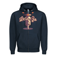 Navy vespa Zipper Hoodie - artisFamous