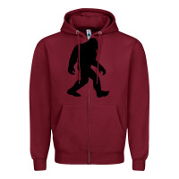 Burgundy bigfoot in black design Zipper Hoodie - artisFamous