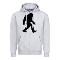 Heather Grey bigfoot in black design Zipper Hoodie - artisFamous