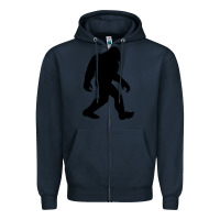 Navy bigfoot in black design Zipper Hoodie - artisFamous