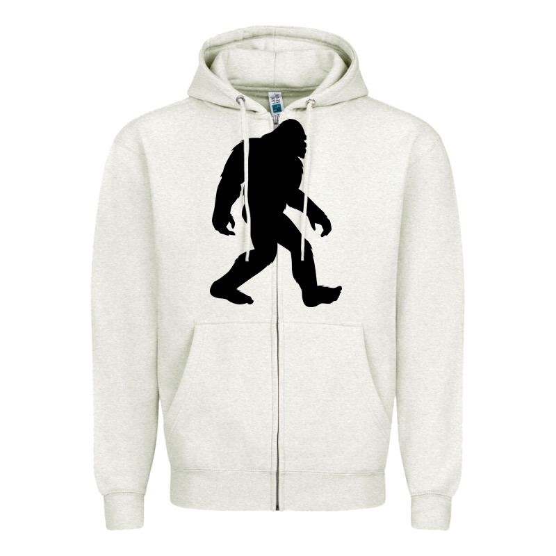 Bigfoot In Black Design Zipper Hoodie by artisFamous | Teevron