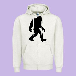 Bigfoot In Black Design Zipper Hoodie Designed By Artisfamous