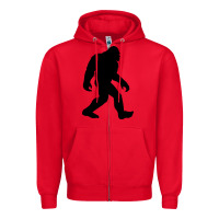 Red bigfoot in black design Zipper Hoodie - artisFamous