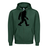 Sports Green bigfoot in black design Zipper Hoodie - artisFamous