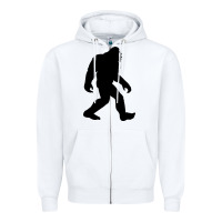 White bigfoot in black design Zipper Hoodie - artisFamous