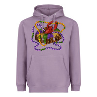 Lavender mardi gras craw fish king cake with leopard Heavyweight Hoodie - RanaPortraitStore