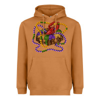 Meerkat mardi gras craw fish king cake with leopard Heavyweight Hoodie - RanaPortraitStore