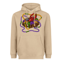 Mushroom mardi gras craw fish king cake with leopard Heavyweight Hoodie - RanaPortraitStore
