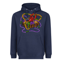 Navy mardi gras craw fish king cake with leopard Heavyweight Hoodie - RanaPortraitStore