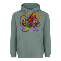 Sage mardi gras craw fish king cake with leopard Heavyweight Hoodie - RanaPortraitStore