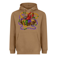 Toasted Coconut mardi gras craw fish king cake with leopard Heavyweight Hoodie - RanaPortraitStore