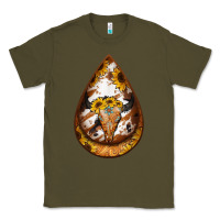 Army Green sunflower tooled leather bullskull teardrop earrings Classic Tee - Jasminsmagicworld