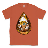 Copper sunflower tooled leather bullskull teardrop earrings Classic Tee - Jasminsmagicworld