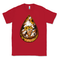 Red sunflower tooled leather bullskull teardrop earrings Classic Tee - Jasminsmagicworld