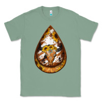 Sage sunflower tooled leather bullskull teardrop earrings Classic Tee - Jasminsmagicworld