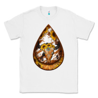 White sunflower tooled leather bullskull teardrop earrings Classic Tee - Jasminsmagicworld