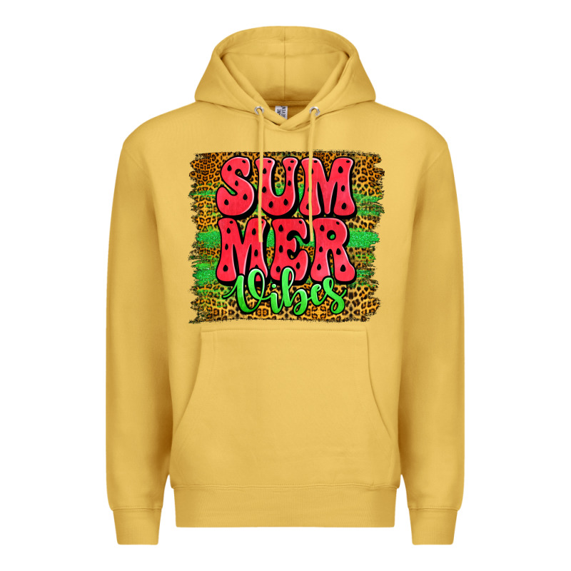 Summer Vibes Watermelon Leopard Background Premium Hoodie by Jasminsmagicworld | Teevron