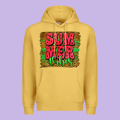 Summer Vibes Watermelon Leopard Background Premium Hoodie Designed By Jasminsmagicworld