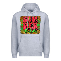Heather Grey summer vibes watermelon leopard background Premium Hoodie - Jasminsmagicworld
