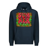 Navy summer vibes watermelon leopard background Premium Hoodie - Jasminsmagicworld