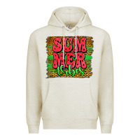 Oatmeal Heather summer vibes watermelon leopard background Premium Hoodie - Jasminsmagicworld