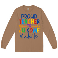 Toasted Coconut Proud teacher to au-some students Long Sleeve Tee - CowhideDigitalArt