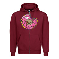 Burgundy DONUT Zipper Hoodie - artisFamous