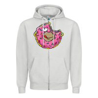 Dove Grey DONUT Zipper Hoodie - artisFamous