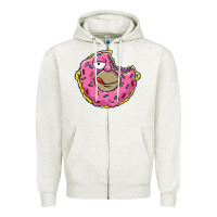 Oatmeal Heather DONUT Zipper Hoodie - artisFamous
