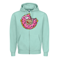 Seafoam DONUT Zipper Hoodie - artisFamous