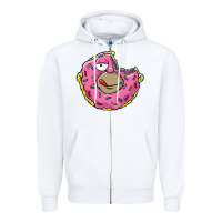 White DONUT Zipper Hoodie - artisFamous