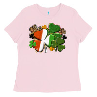 Bubblegum Pink Irish flag shamrock St. Patricks Day Ladies Tee - FaDigitalArtStudio