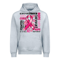 Heather Grey survivor breast cancer ribbon Urban Hoodie - RanaPortraitStore