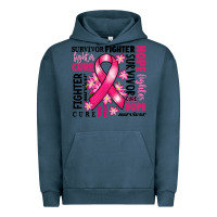 Pigment Midnight Navy survivor breast cancer ribbon Urban Hoodie - RanaPortraitStore