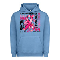 Pigment Pebble Blue survivor breast cancer ribbon Urban Hoodie - RanaPortraitStore