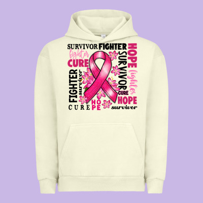 Survivor Breast Cancer Ribbon Urban Hoodie Designed By Ranaportraitstore