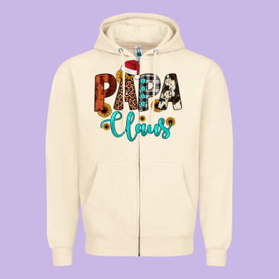 Papa Claus Zipper Hoodie Designed By Jahusdesignshop