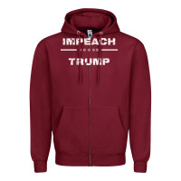 Burgundy impeach trump Zipper Hoodie - artisFamous