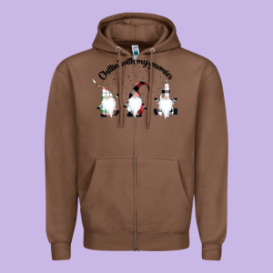 Chillin' With My Gnomies For Light Zipper Hoodie Designed By Artisfamous