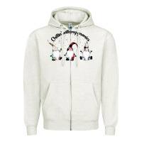 Oatmeal Heather chillin' with my gnomies for light Zipper Hoodie - artisFamous