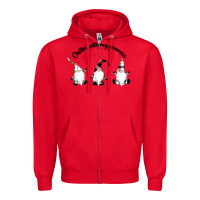 Red chillin' with my gnomies for light Zipper Hoodie - artisFamous