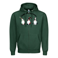Sports Green chillin' with my gnomies for light Zipper Hoodie - artisFamous